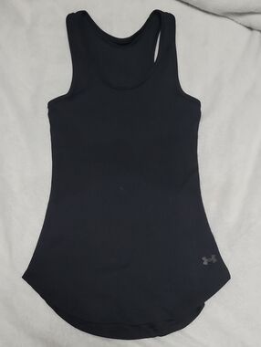 Under Armour XS HeatGear Ribbed Racerback Tank Top Black